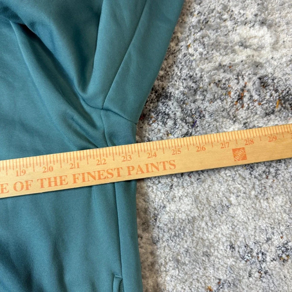 Nike Womens Therma-FIT‎ Fleece Hoodie Teal Green Script Logo Sweatshirt Large